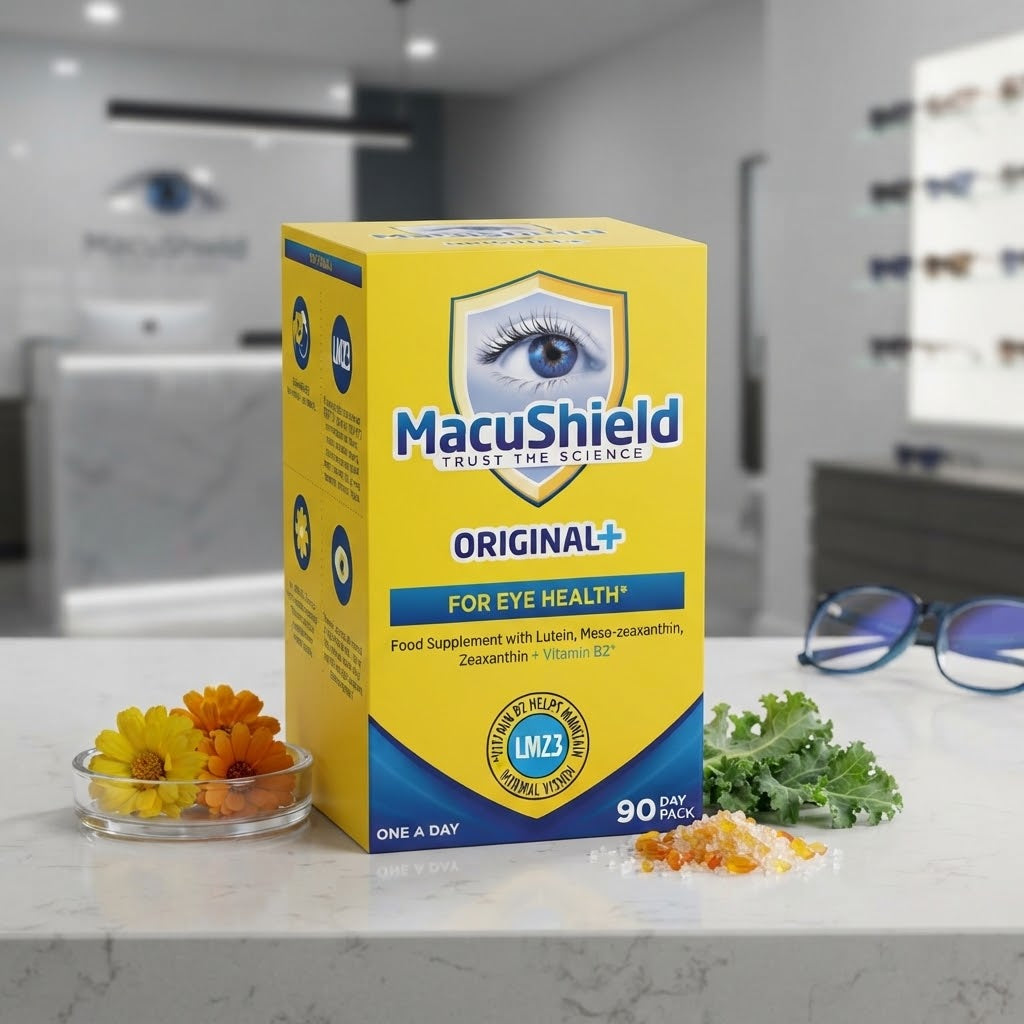 MacuShield Original+ For Eye Health - Food Supplement with Lutein, Meso-Zeaxanthin, Zeaxanthin & Vitamin B2 (90 Day Pack)