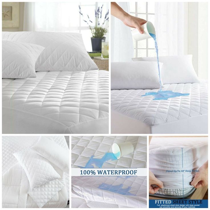 Luxury waterproof quilted mattress protector fitted cover showcasing breathable and durable fabric.