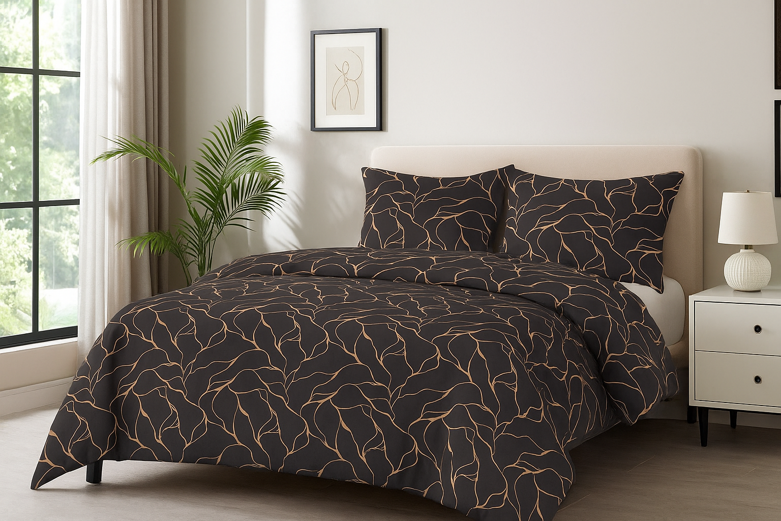 4 PIECE LUXURY BEDDING SET