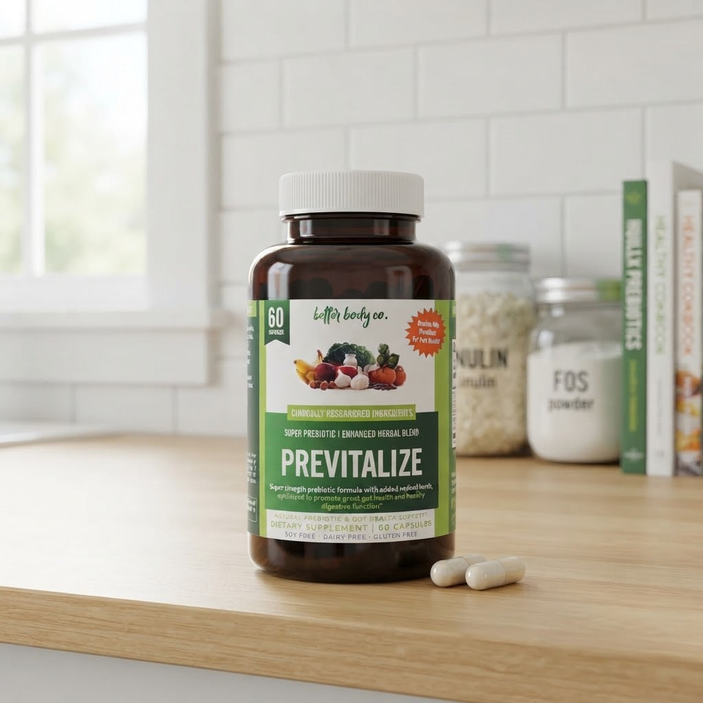 Better Body Co. Previtalize - Super Prebiotic & Enhanced Herbal Blend Dietary Supplement (60 Capsules)