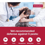 K9 Advantix II Flea, Tick & Mosquito Treatment for Extra Large Dogs (Over 55 lbs) – 6 Doses
