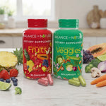 Balance of Nature - Whole Produce Fruits & Veggies Dietary Supplement Bundle (90 Capsules Each)