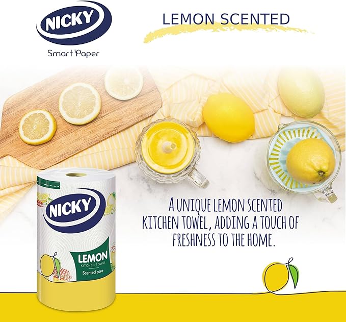 NICKY LEMON 2PLY KITCHEN ROLL TWIN