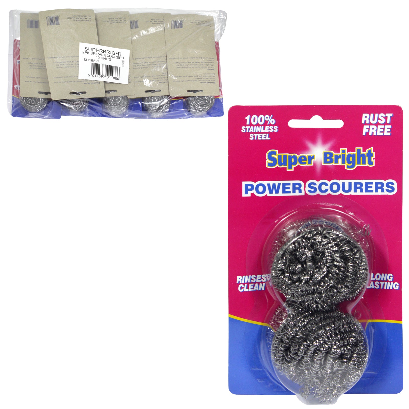 SUPER BRIGHT POWER SCOURERS TWIN PK