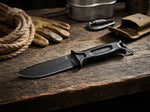 Tactical Fixed Blade Survival Knife with All-Black Finish