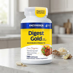 Enzymedica Digest Gold with ATPro Maximum Strength - Digestive Enzymes Dietary Supplement (180 Capsules)