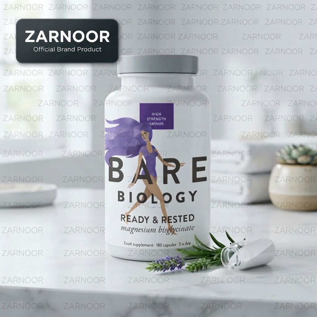 Zarnoor Bare Biology Ready & Rested Magnesium Bisglycinate High Strength Food Supplement - 180 Capsules Zarnoor