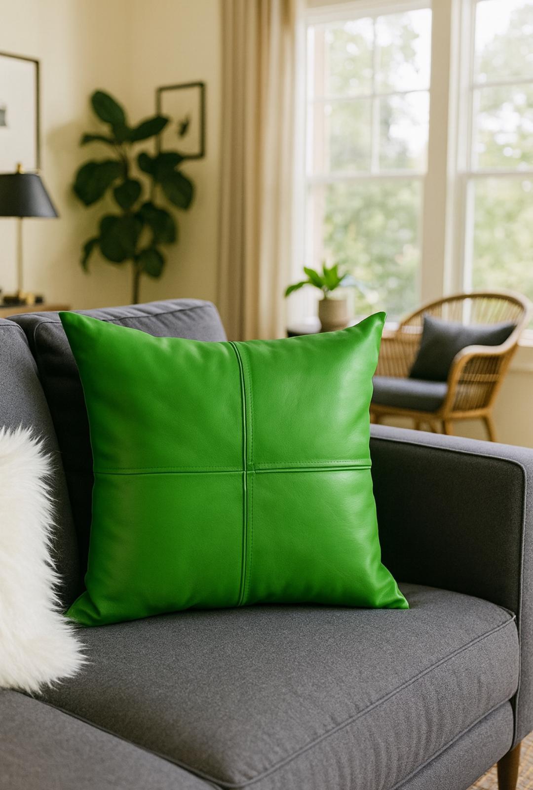 PREMIUM PURE LEATHER CUSHION COVER GENUINE 100%LEATHER COVER SQUARE (SET OF 2)
