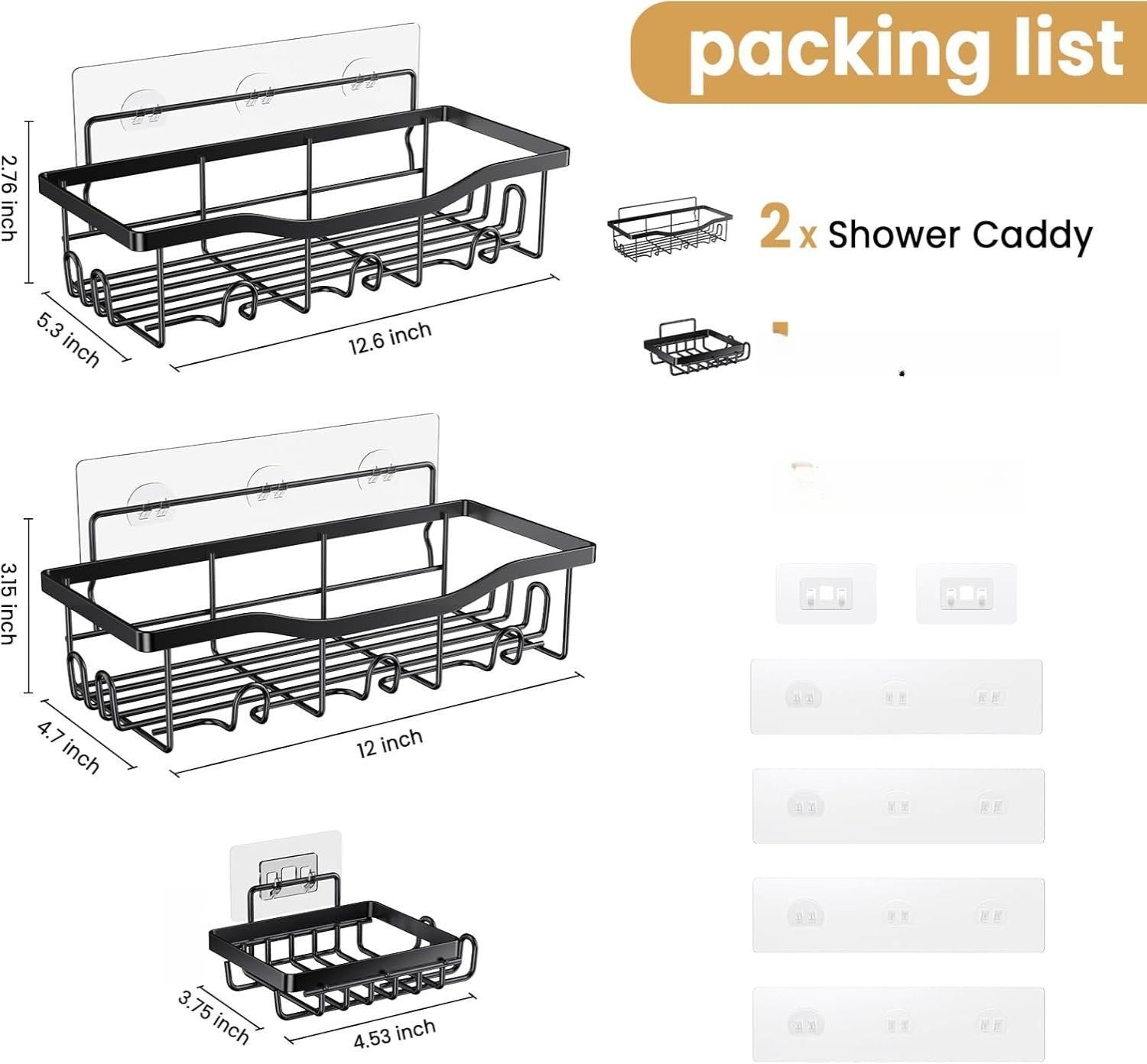 Durable Rustproof Bathroom Organizer Hanging Shelf featuring multiple tiers to store bathroom essentials conveniently.