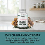 Pure Magnesium Glycinate + Low Dose Zinc - Restful Sleep & Muscle Support Dietary Supplement (90 Capsules)