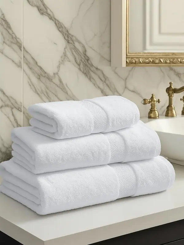 Luxury 3-Piece Towel Set featuring ultra soft and absorbent bath towels.