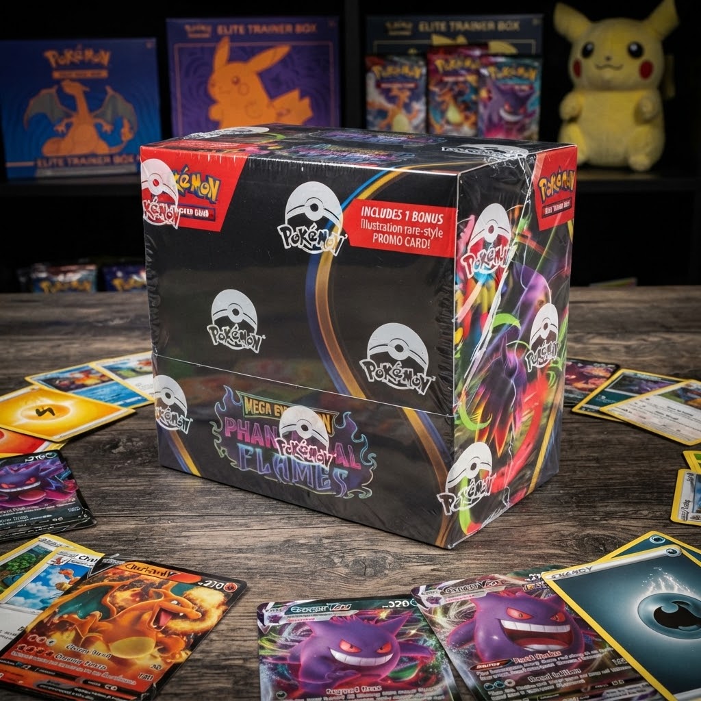 Pokémon TCG: Mega Evolution - Phantasmal Flames Booster Box & Bonus Promo Set