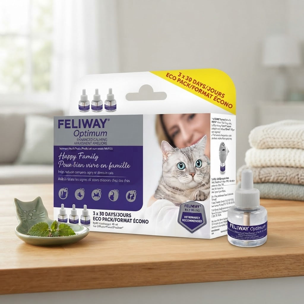Feliway Optimum Enhanced Calming Cat Diffuser Refill Eco Pack - 3 x 30 Days
