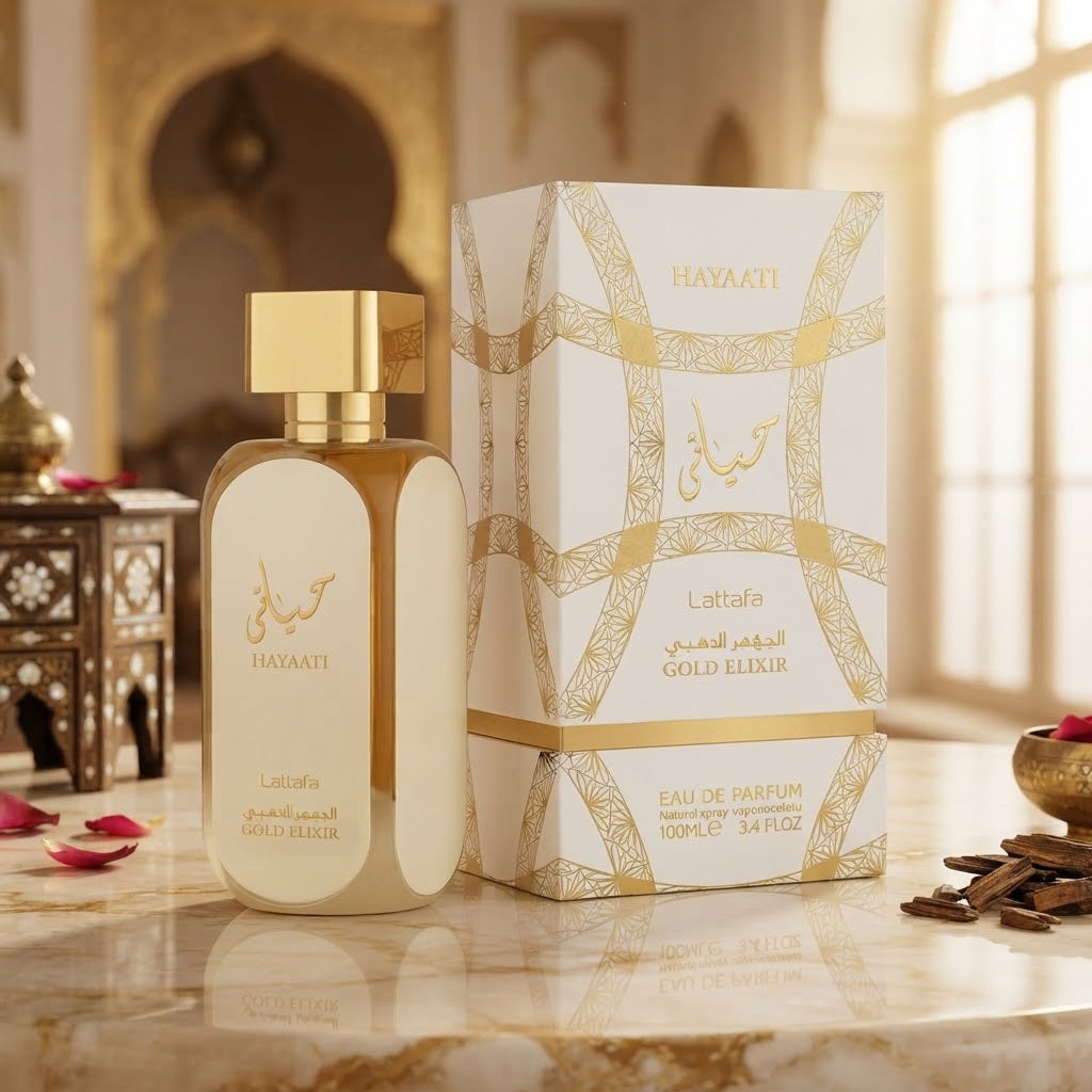 Lattafa Hayaati Gold Elixir Eau de Parfum - Luxury Fragrance Spray (100 ml / 3.4 Fl Oz)