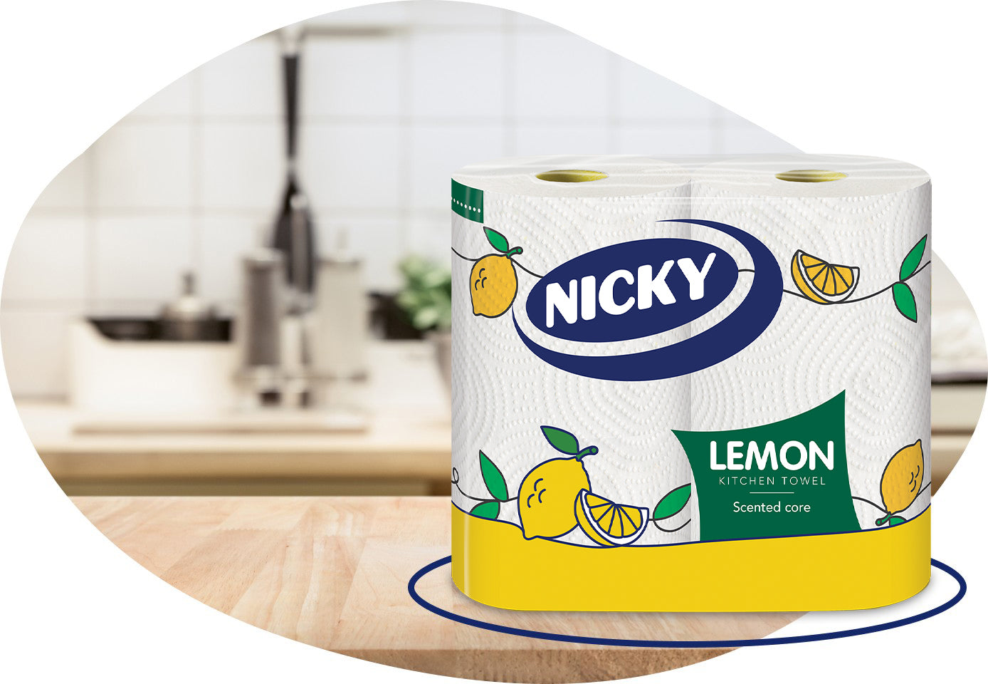 NICKY LEMON 2PLY KITCHEN ROLL TWIN