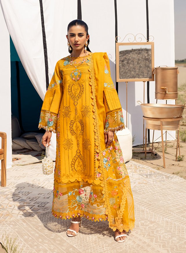 Luxury Embroidered Lawn 3pc Janan By Zarnoor