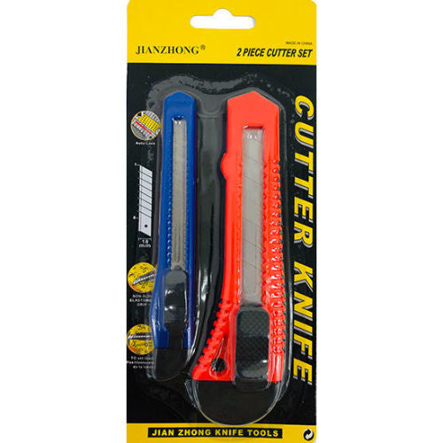 2PC SNAP OFF KNIFE WITH SPARE BLADES
