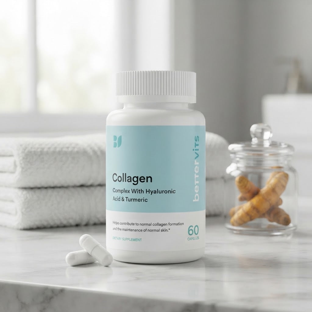 BetterVits Collagen Complex with Hyaluronic Acid & Turmeric - 60 Capsules