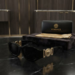 Versace Medusa Biggie Black Square Sunglasses with Case Set