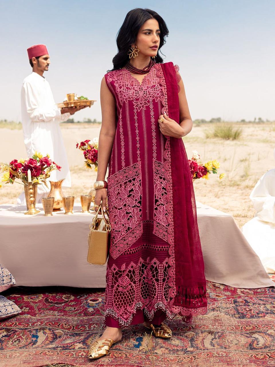 Luxury Embroidered Lawn 3pc Janan By Zarnoor