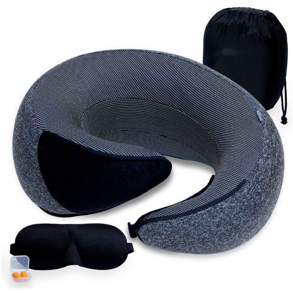 Travel Cushion for Head, Neck & Shoulder Support by Zarnoor, designed for superior comfort and alignment during travel, featuring high-density memory foam and a 360° contoured shape.