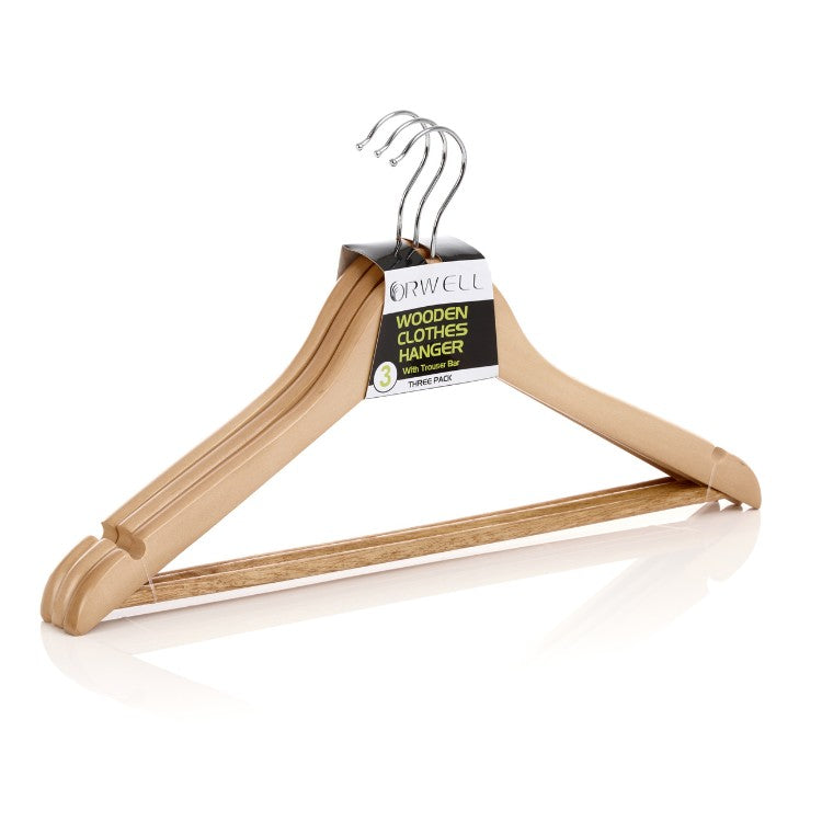 3PC WOODEN COAT HANGER