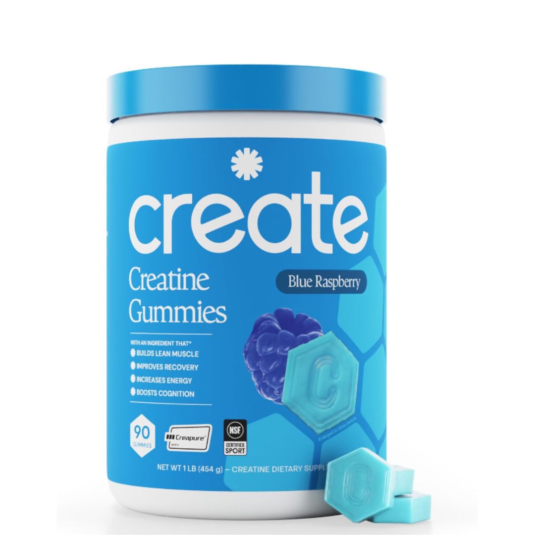 Create Creatine Monohydrate Gummies – Blue Raspberry (90 Count)