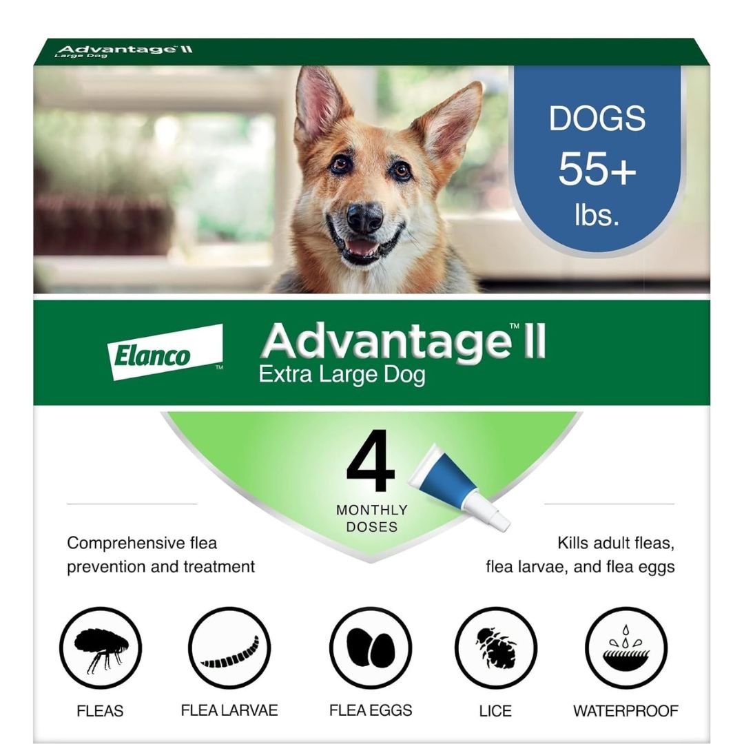 Advantage II Flea Treatment & Prevention for Extra Large Dogs (Over 55 lbs) – 4 Doses Main image