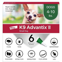 K9 Advantix II Flea, Tick & Mosquito Treatment for Small Dogs (4-10 lbs) – 6 Doses