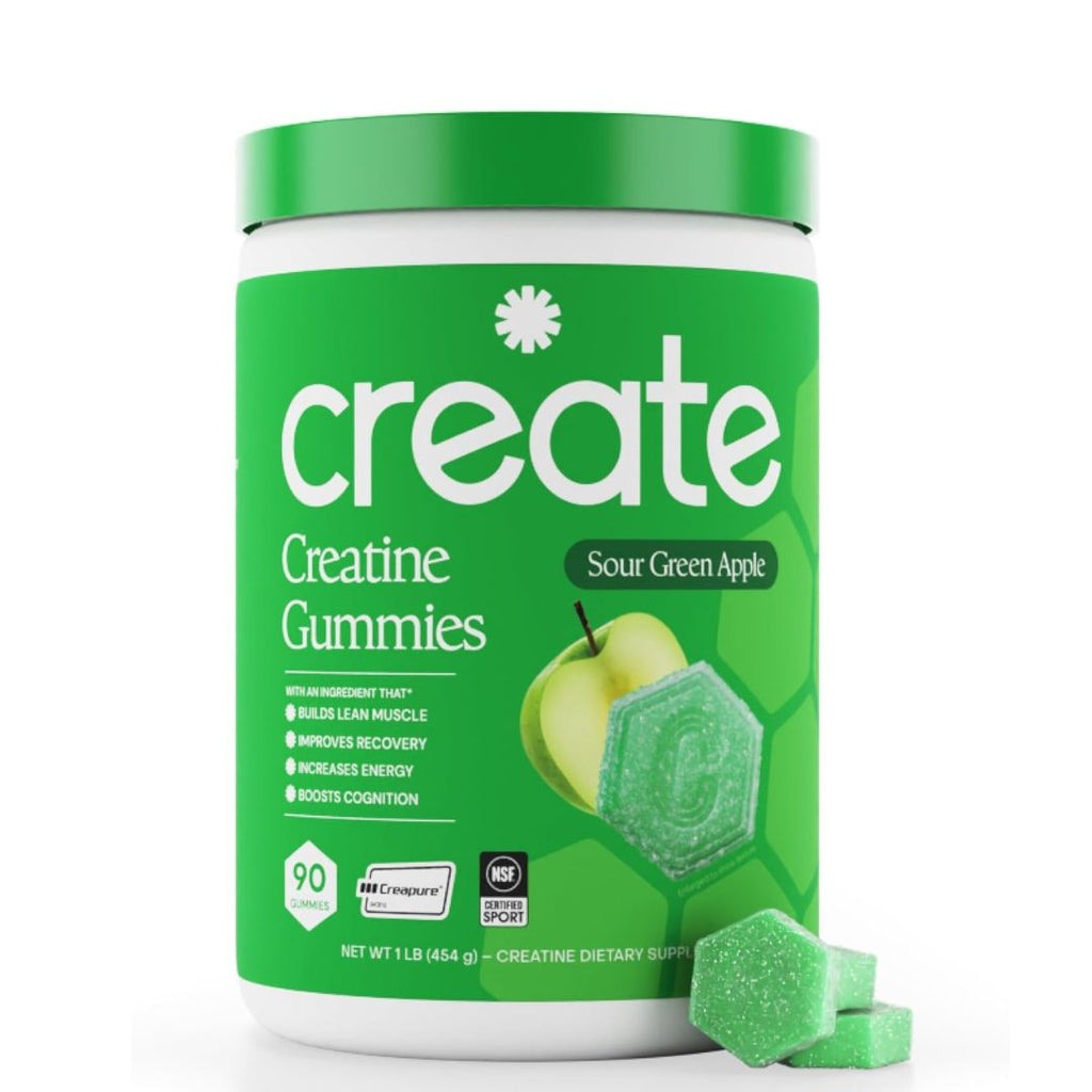 Create Creatine Monohydrate Gummies – Sour Green Apple (90 Count)