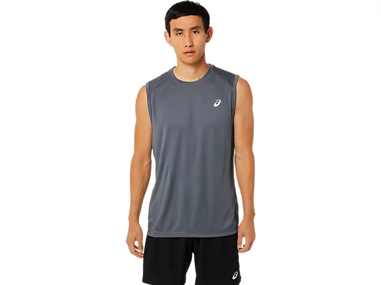 Asics Mens Functional Tank Top Fast Singlet Grey Sleeveless Vest