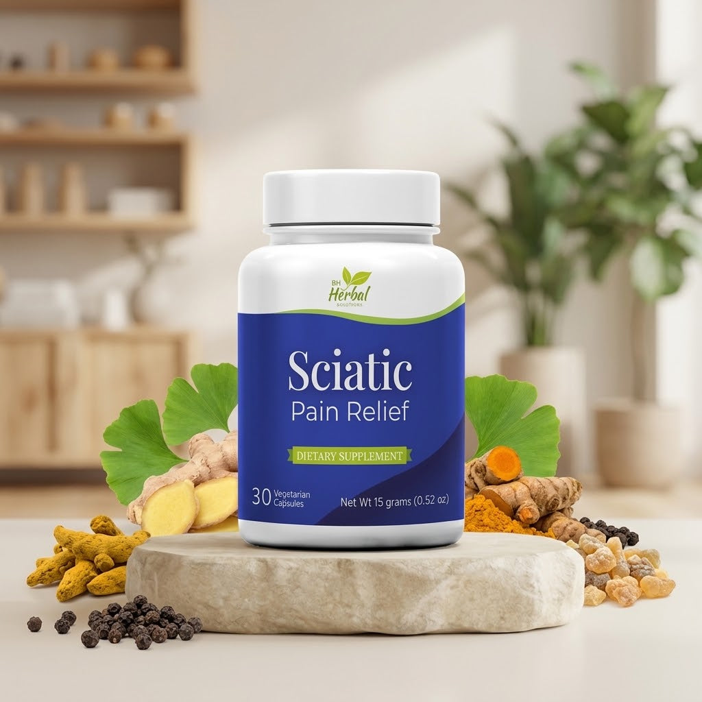 BH Herbal Solutions Sciatic Pain Relief Supplement – Natural Nerve Support (30 Vegetarian Capsules)