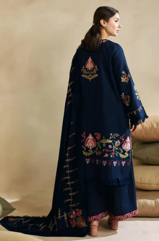 PC Unstitched Dhanak Embroidered Shirt with Embroidered Dhanak Shawl and Trouser