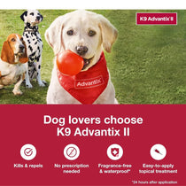 K9 Advantix II Flea, Tick & Mosquito Treatment for Extra Large Dogs (Over 55 lbs) – 6 Doses