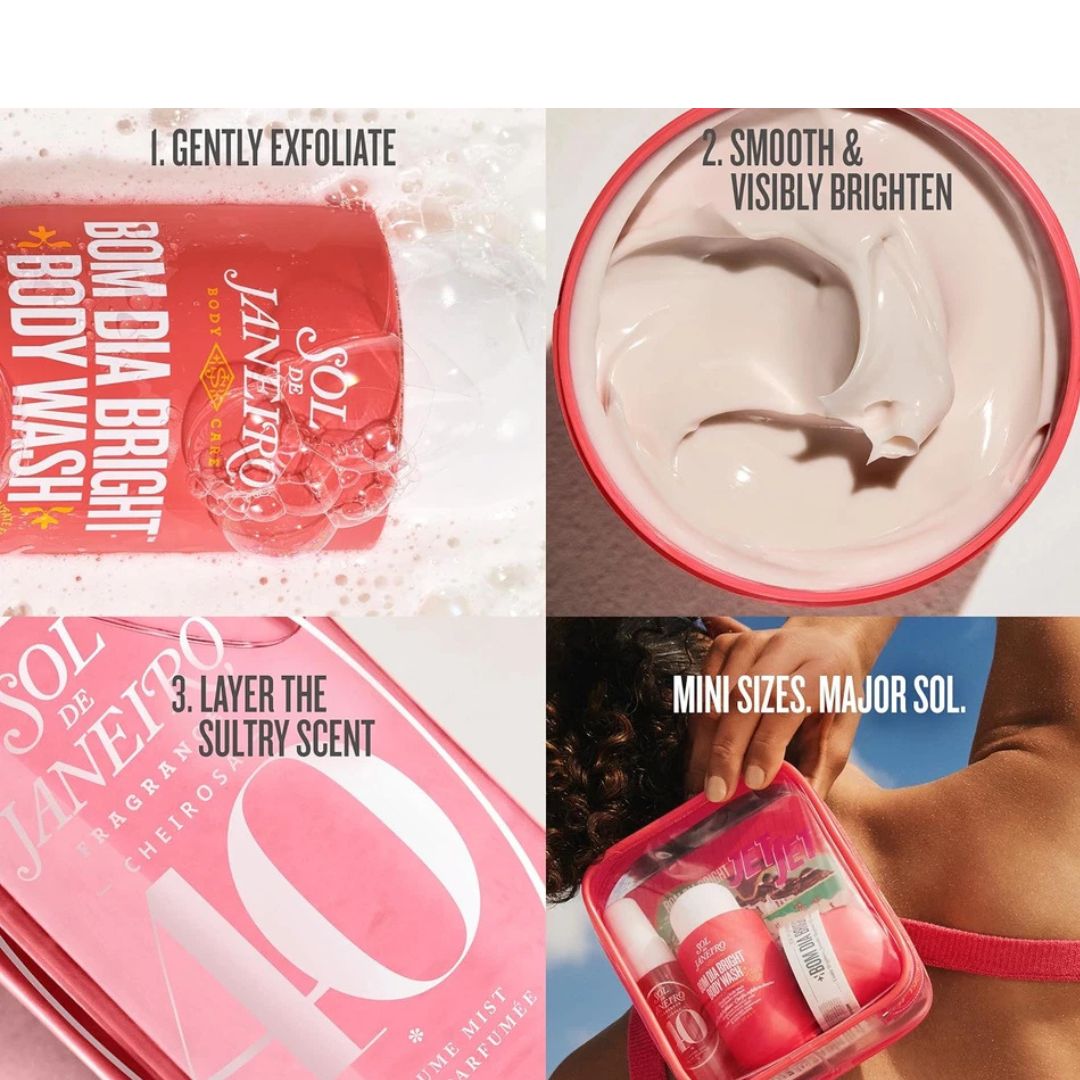 Sol de Janeiro Bom Dia Bright Jet Set – Travel Size Body Care & Perfume Set