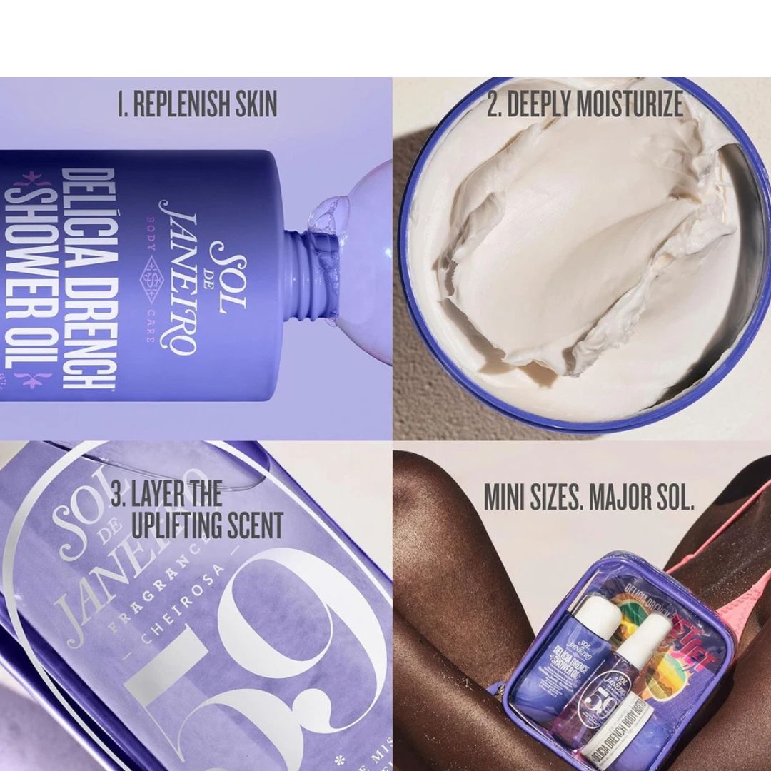 Sol de Janeiro Delícia Drench Jet Set – Travel Size Body Care & Perfume Set