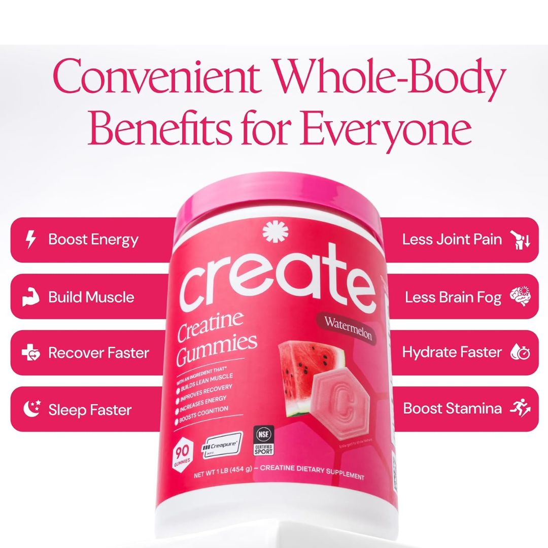 Create Creatine Monohydrate Gummies – Watermelon (90 Count) Secondary image