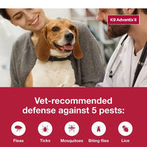 K9 Advantix II Flea, Tick & Mosquito Treatment for Small Dogs (4-10 lbs) – 6 Doses