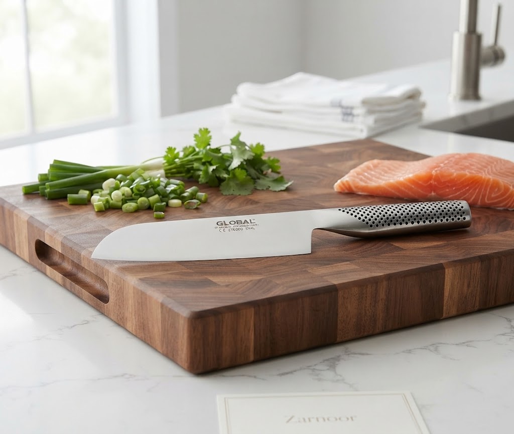 Professional Stainless Steel Santoku Knife with Textured Handle