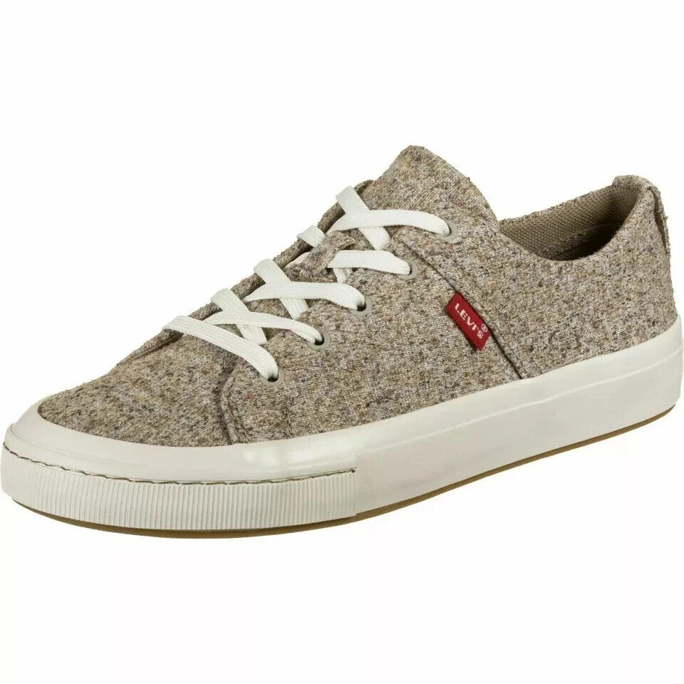LEVI'S Sherwood Low 38109-0260 Men's Canvas Trainers-White Shoes (Size UK 10)