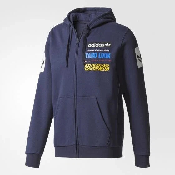 Adidas Original BS2150 Men's jacket Graph Blue Winter Hoodie (Size XS) Low price
