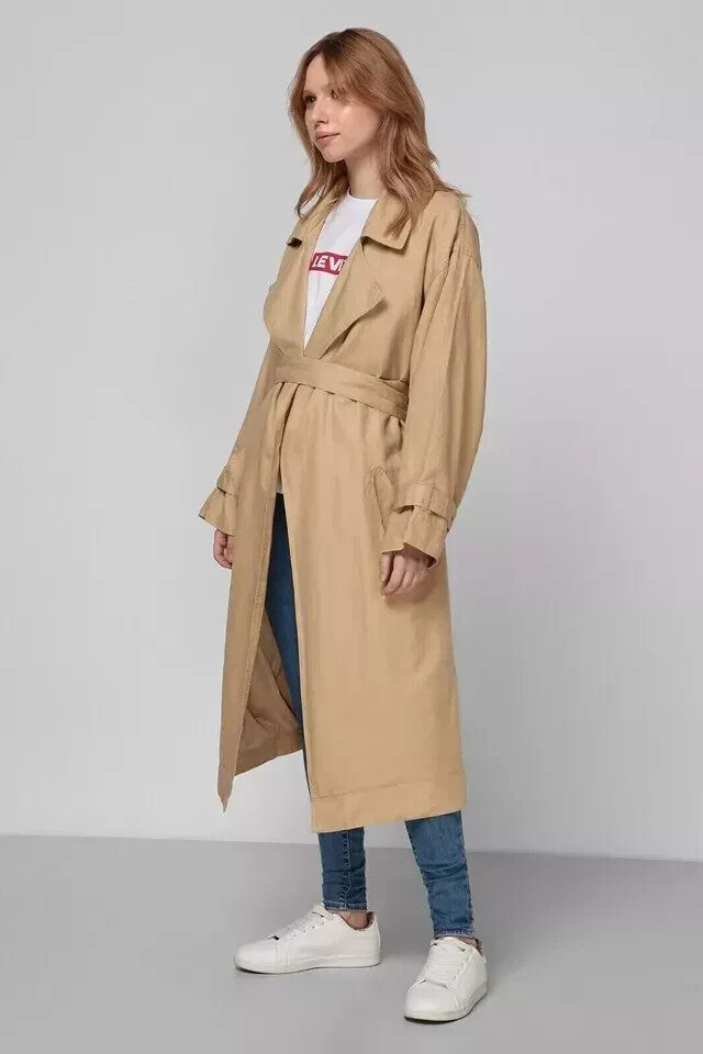 Levi's Premium Coat 24590-0002 Women's beige trench Long Coat RRP £159 (Size L)