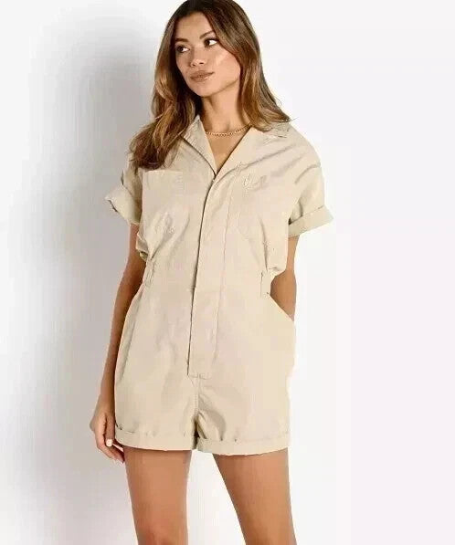 Levi's 297940005 Women's lva Cinch Waist Romper Safari Dress Skirt (Size Large)