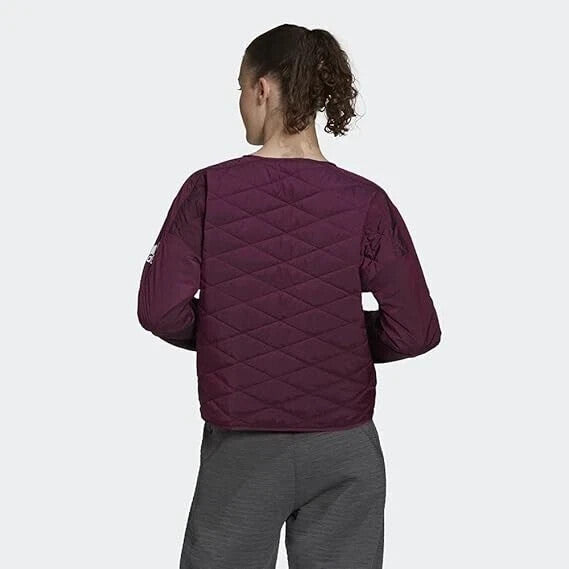Adidas Womens Ladies Quilted Padded Purple Zipper Jacket (Plus Size 1X 2X 3X 4X)