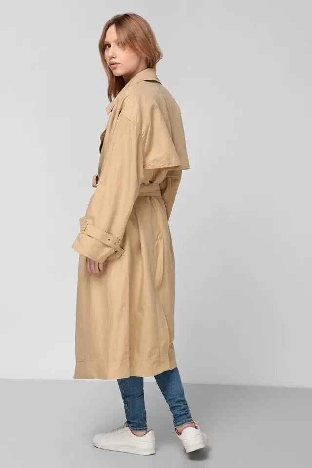 Levi's Premium Coat 24590-0002 Women's beige trench Long Coat RRP £159 (Size L)