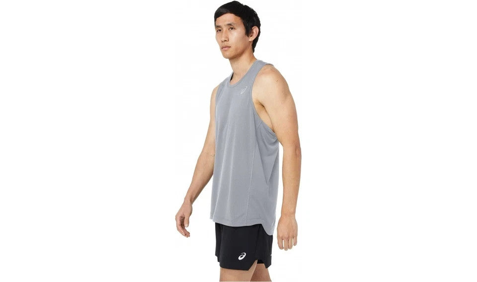 Asics Mens Functional Tank Top Fast Singlet Grey Sleeveless Vest (Size XL, XXL)