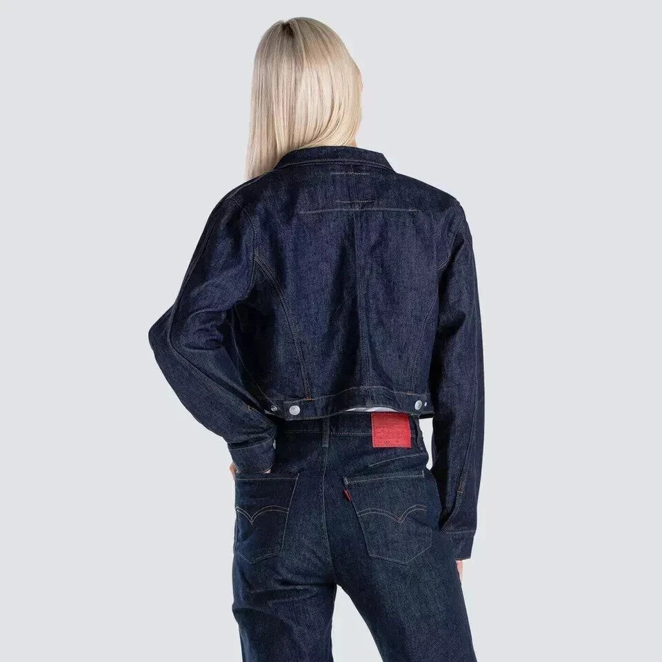 LEVI'S 727420000 Women's Engineered Jeans Trucker Jacket Blue (SIZE LARGE)