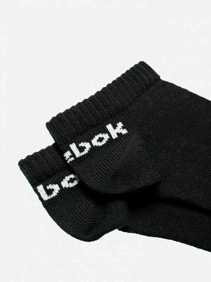 Reebok 3 pairs FL5223 Unisex Active Core Low-Cut Socks Black Running Gym(Size S)