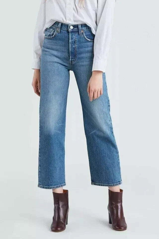 LEVI'S 72693-0019 Womens Straight Ankle Denim Jeans Blue Pants (SIZE W 30 ,L 27)