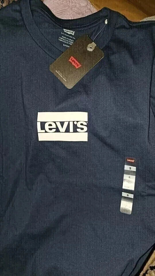 Levi's 224911254 Men's Graphic Crewneck TEE-Shirt Dark Blue Shirt (Size Small)